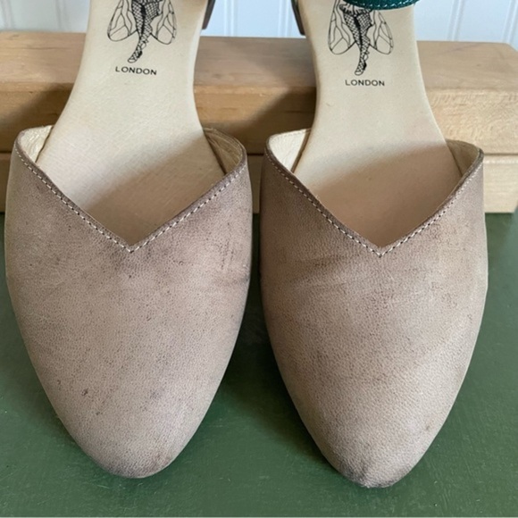 Fly London Closed Toe Sandals in Taupe Suede & Teal Leather - Picture 7 of 10